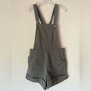 Silence + Noise UO Gray striped overalls